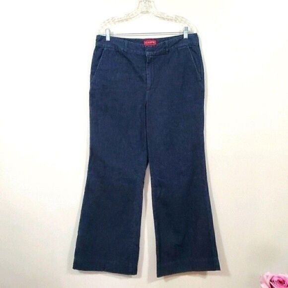 VINTAGE CHAPS Curvy Wide Leg Flare Dark Wash Jeans Size 10 - Picture 2 of 9